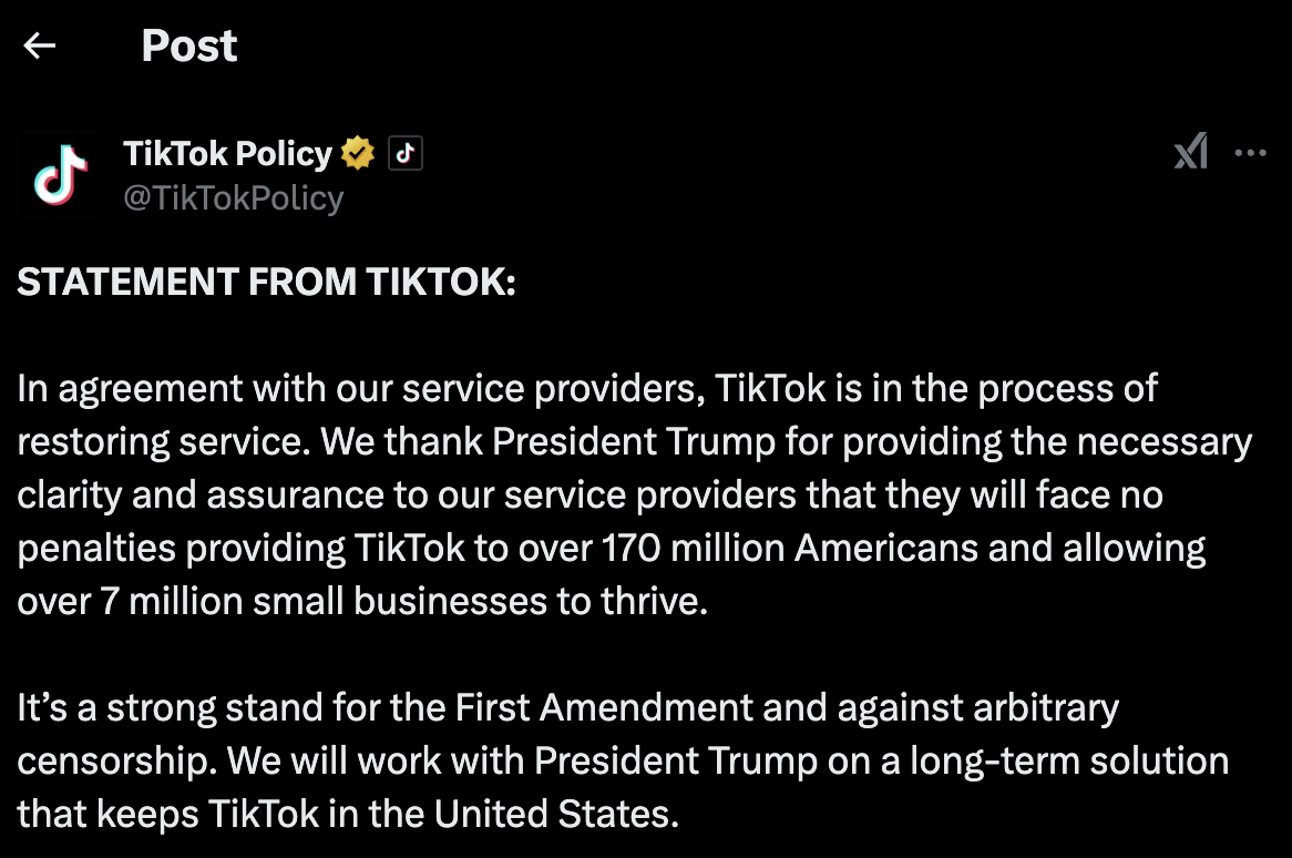 Tương lai lệnh cấm TikTok tại Mỹ: Ngừng hoạt động và khôi phục nhanh chóng - Ảnh 2.