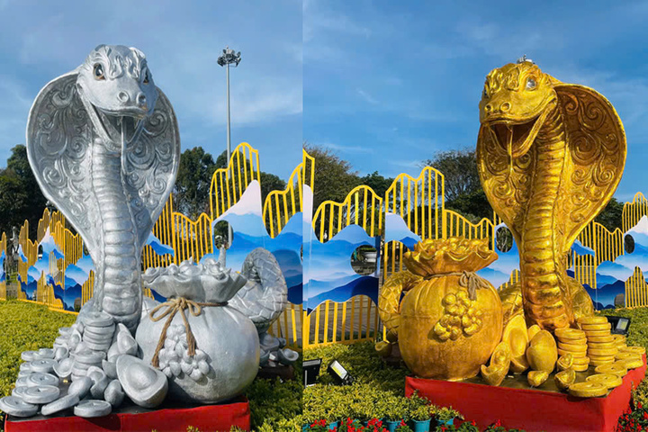 Khám phá linh vật rắn đẹp nhất Tết Ất Tỵ 2025 trên khắp các tỉnh thành - Ảnh 11.