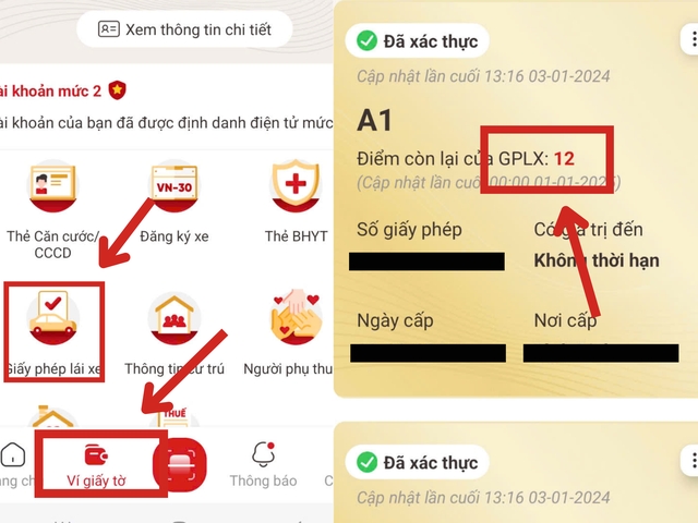 Cách theo dõi điểm và số điểm bị trừ trên giấy phép lái xe qua ứng dụng VNeID - Ảnh 1.
