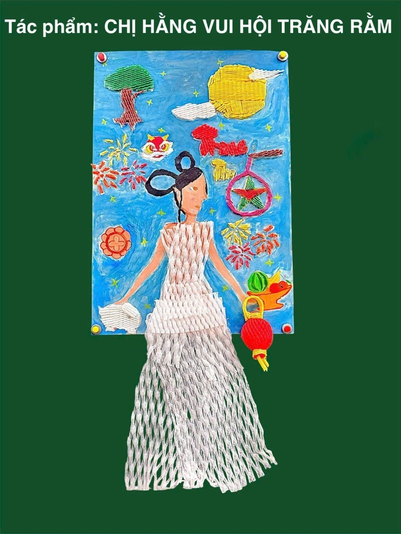 Vỏ xốp bọc trái cây thành tác phẩm ý nghĩa trước thềm Trung thu- Ảnh 8.