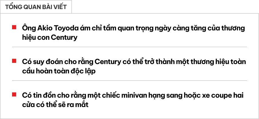 Toyota Century sắp 'tách lẻ' như Lexus: Có cả bản MPV sang hơn LM, nội thất xịn như Rolls-Royce- Ảnh 1.