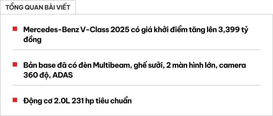 Ảnh thực tế Mercedes-Benz V-Class 2025 gần 3,4 tỷ đồng tại đại lý: Đắt bằng 2 chiếc Carnival cao cấp, đổi lại nhiều trang bị xịn từ tiêu chuẩn- Ảnh 1.