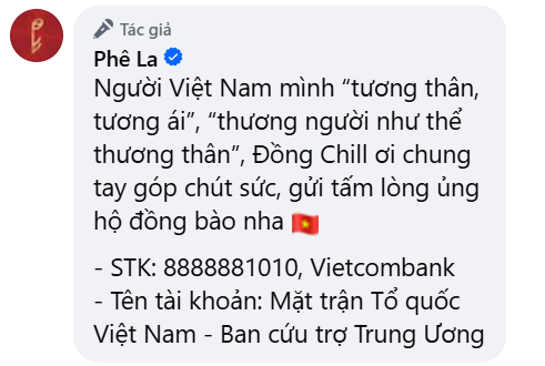 Thông báo mới của Phê La nhận bão tương tác- Ảnh 6. Thông báo mới của Phê La nhận bão tương tác- Ảnh 6.