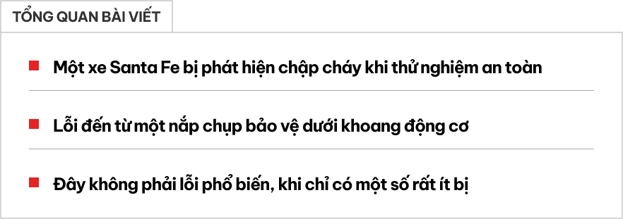 Chủ xe Hyundai Santa Fe cần kiểm tra ngay một chi tiết nếu kh&ocirc;ng muốn xe m&igrave;nh ch&aacute;y rụi khi va chạm- Ảnh 1.