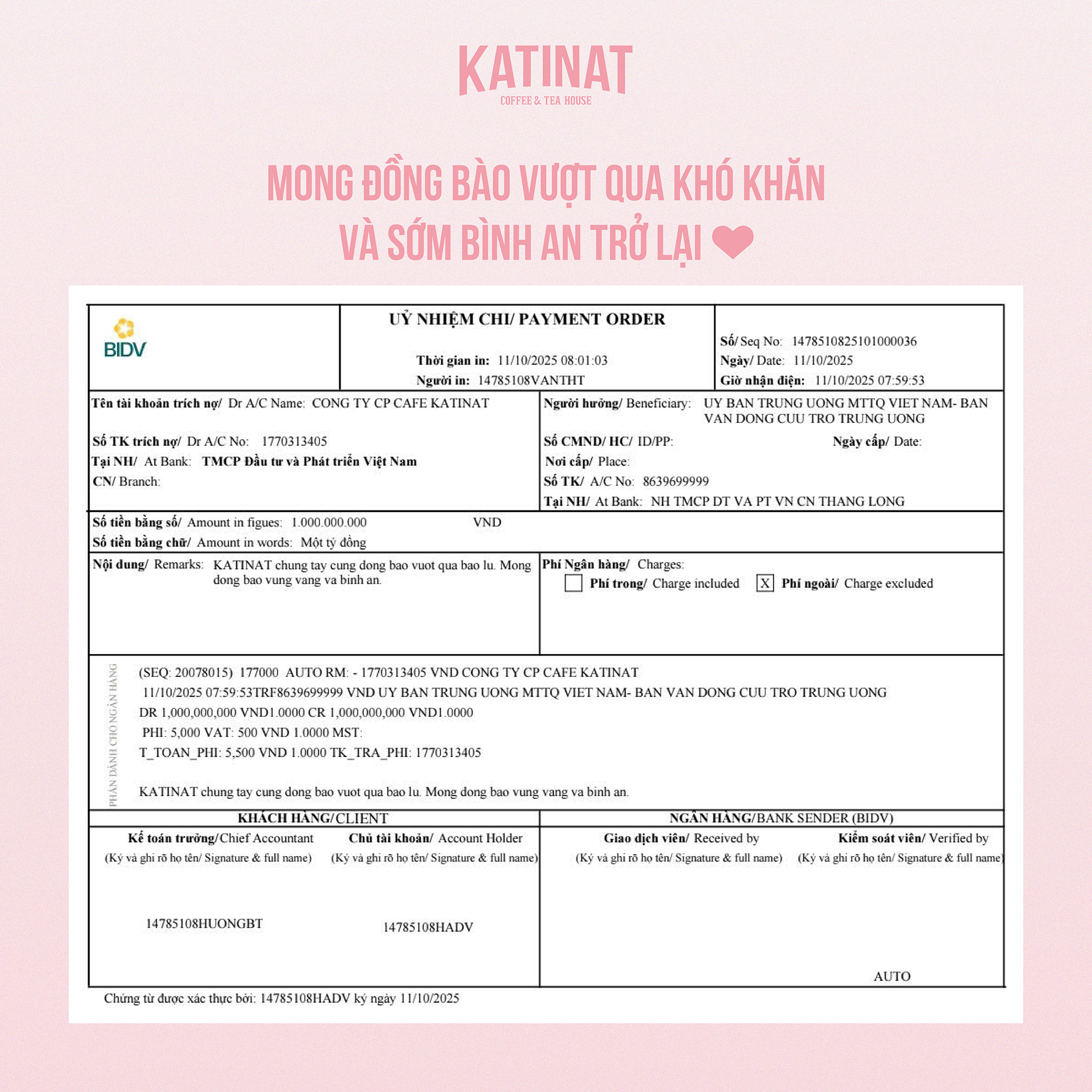Dân tình "móc ví" ủng hộ KATINAT sau thông báo mới nhất- Ảnh 1. Dân tình "móc ví" ủng hộ KATINAT sau thông báo mới nhất- Ảnh 1.