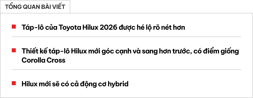 Toyota Hilux đời mới lộ thêm ảnh nội thất rõ nét hơn: Táp-lô góc cạnh, màn hình đặt nổi, có điểm giống Corolla Cross- Ảnh 1. Toyota Hilux đời mới lộ thêm ảnh nội thất rõ nét hơn: Táp-lô góc cạnh, màn hình đặt nổi, có điểm giống Corolla Cross- Ảnh 1.