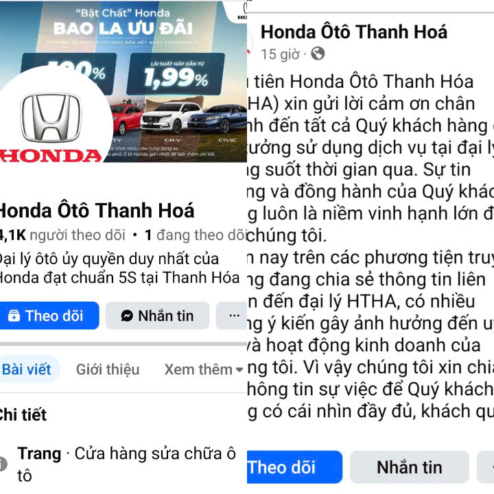 Honda Ôtô Thanh Hóa lên tiếng vụ lùm xùm báo giá lan truyền trên mạng xã hội- Ảnh 2. Honda Ôtô Thanh Hóa lên tiếng vụ lùm xùm báo giá lan truyền trên mạng xã hội- Ảnh 2.