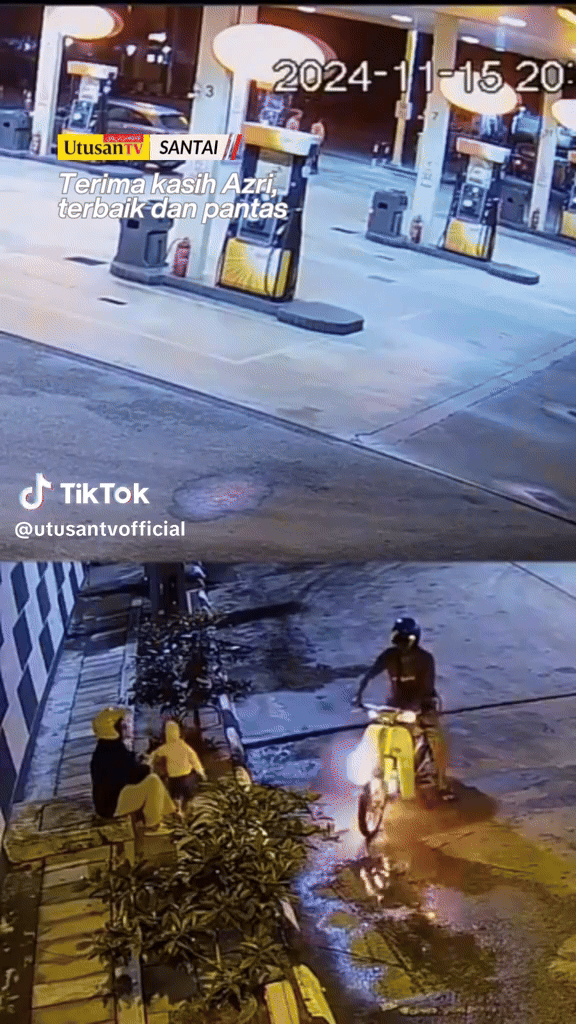 Xe máy bốc cháy khiến gia đình hoảng loạn, nhân viên trạm xăng làm 1 việc, clip viral 90 triệu lượt xem- Ảnh 1. Xe máy bốc cháy khiến gia đình hoảng loạn, nhân viên trạm xăng làm 1 việc, clip viral 90 triệu lượt xem- Ảnh 1.