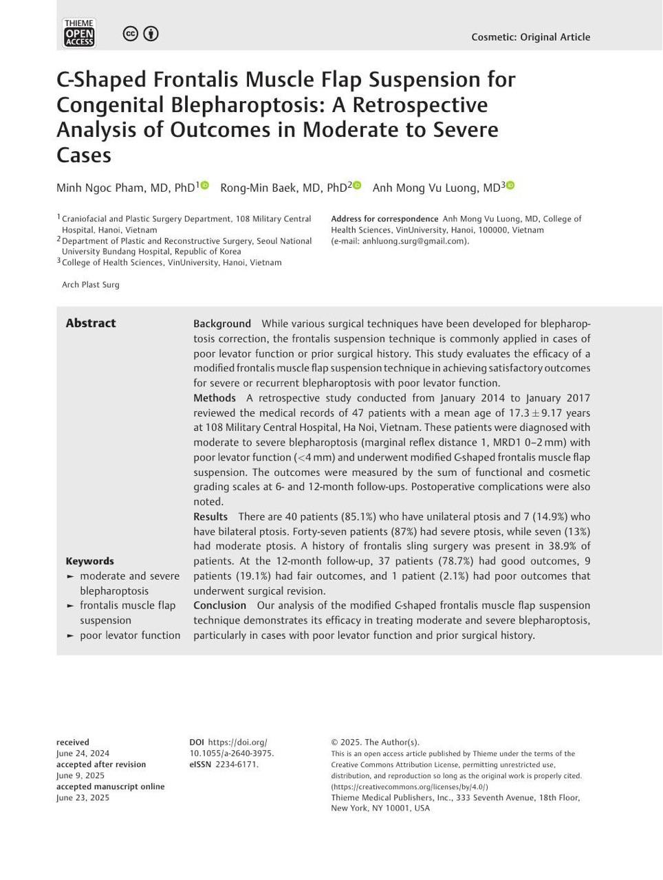 1 kỹ thuật của bác sĩ Việt Nam lần đầu tiên được đăng trên tạp chí uy tín của Hàn Quốc- Ảnh 1. 1 kỹ thuật của bác sĩ Việt Nam lần đầu tiên được đăng trên tạp chí uy tín của Hàn Quốc- Ảnh 1.