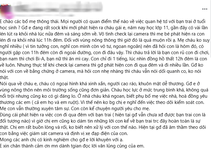 Con gái cứ 11h đêm là lén ra khỏi nhà, bà mẹ định vị xe đạp theo dõi, phát hiện điều đau lòng: “Tôi rất rối, không biết xử lý ra sao”- Ảnh 1. Con gái cứ 11h đêm là lén ra khỏi nhà, bà mẹ định vị xe đạp theo dõi, phát hiện điều đau lòng: “Tôi rất rối, không biết xử lý ra sao”- Ảnh 1.
