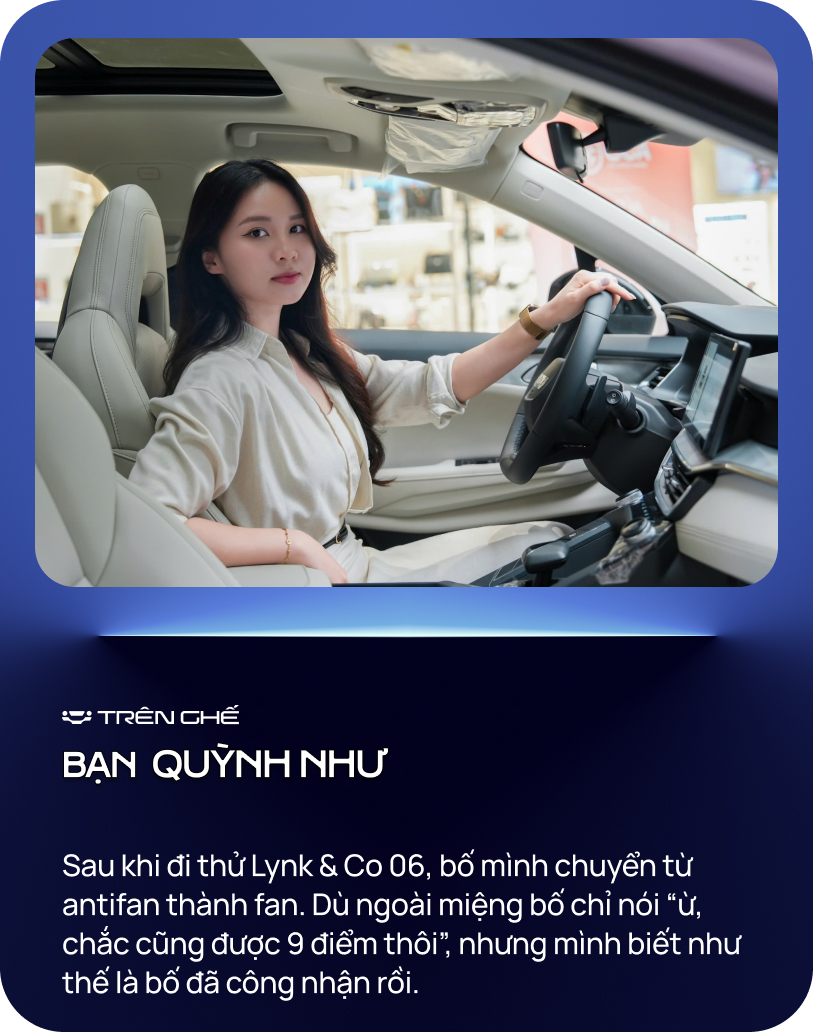 Quỳnh Như: &lsquo;Từ fan Toyota, antifan xe Trung Quốc, bố m&igrave;nh chấm 9 điểm cho Lynk & Co 06&rsquo;- Ảnh 3.
