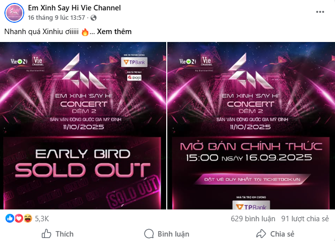 Tình hình bán vé concert Em Xinh ở Mỹ Đình gây lo lắng- Ảnh 2. Tình hình bán vé concert Em Xinh ở Mỹ Đình gây lo lắng- Ảnh 2.