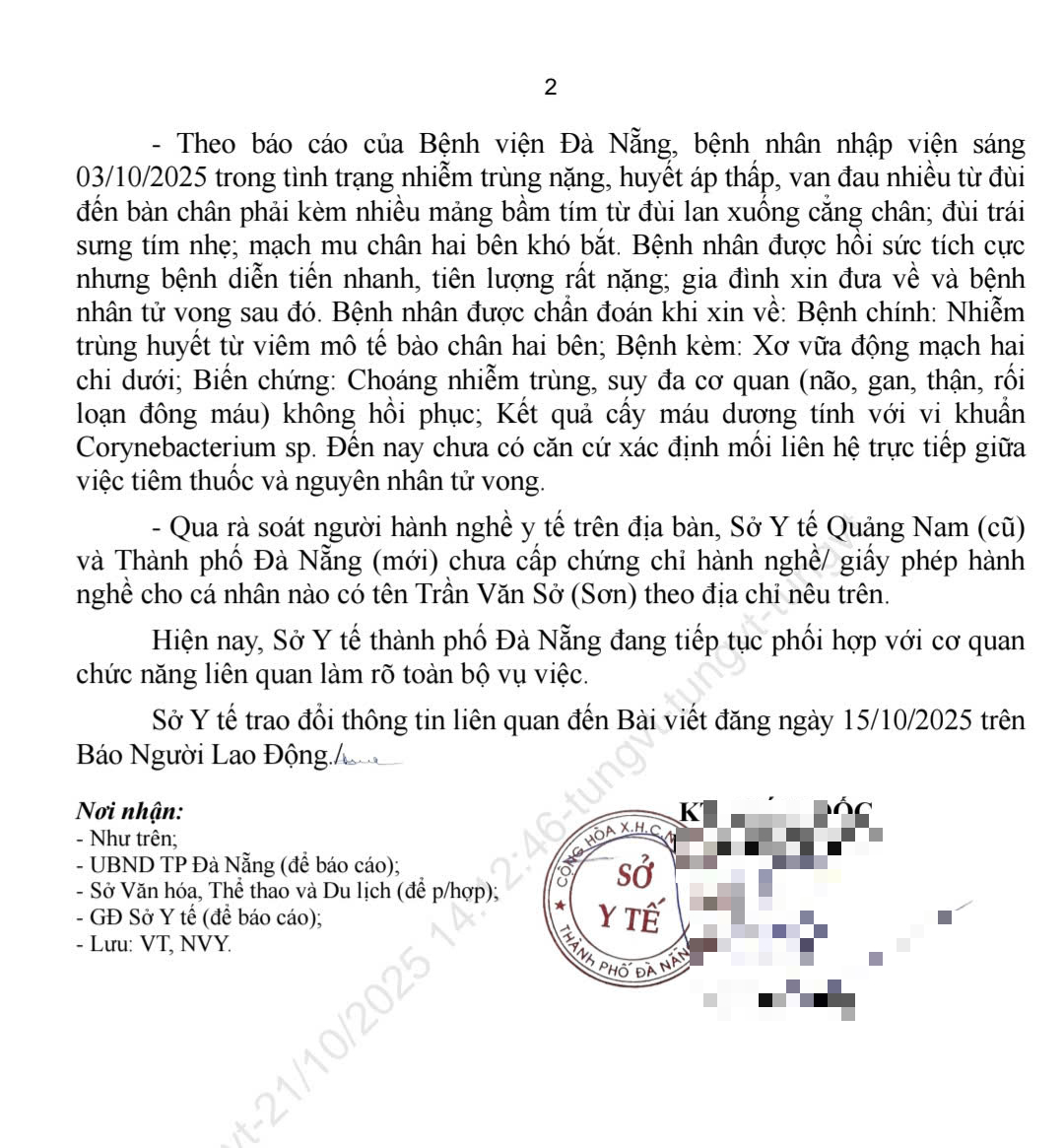 Đà Nẵng: Chưa có căn cứ xác định người đàn ông tử vong do tiêm thuốc- Ảnh 4. Đà Nẵng: Chưa có căn cứ xác định người đàn ông tử vong do tiêm thuốc- Ảnh 4.