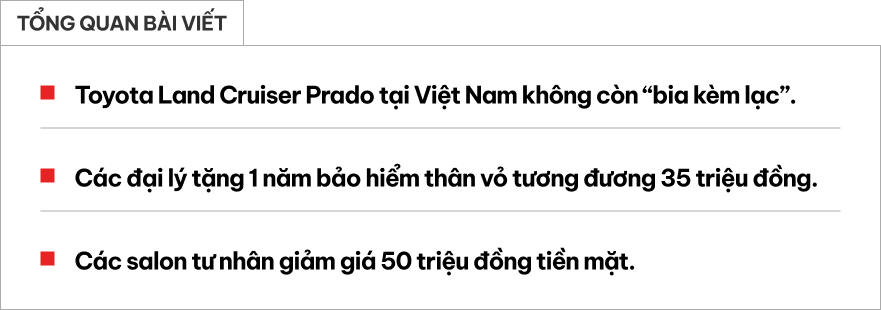 Qua thời ‘kèm lạc’ tới nửa tỷ, Toyota Prado nay giảm giá tại đại lý: Thực tế còn 3,43 tỷ đồng, lý do đến từ một điều dễ hiểu- Ảnh 1. Qua thời ‘kèm lạc’ tới nửa tỷ, Toyota Prado nay giảm giá tại đại lý: Thực tế còn 3,43 tỷ đồng, lý do đến từ một điều dễ hiểu- Ảnh 1.