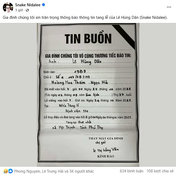 Một streamer LMHT Việt Nam qua đời- Ảnh 1.