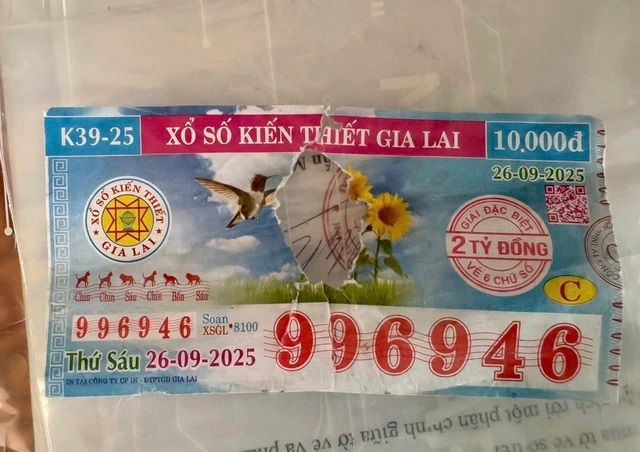 Tờ vé số trúng độc đắc bị rách ở Quảng Ngãi: Tổng số tiền công ty xổ số vừa trả thưởng- Ảnh 1.