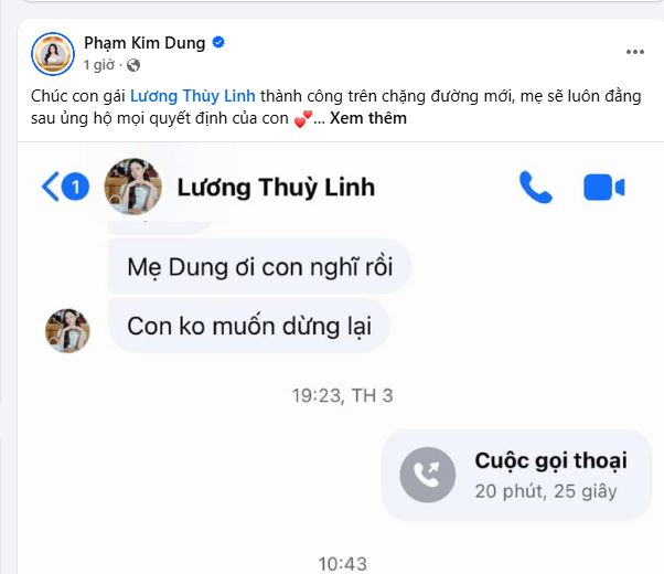 "Bà trùm" hoa hậu nhà Sen Vàng công khai tin nhắn của hoa hậu quê Cao Bằng: Con không muốn dừng lại- Ảnh 1. "Bà trùm" hoa hậu nhà Sen Vàng công khai tin nhắn của hoa hậu quê Cao Bằng: Con không muốn dừng lại- Ảnh 1.