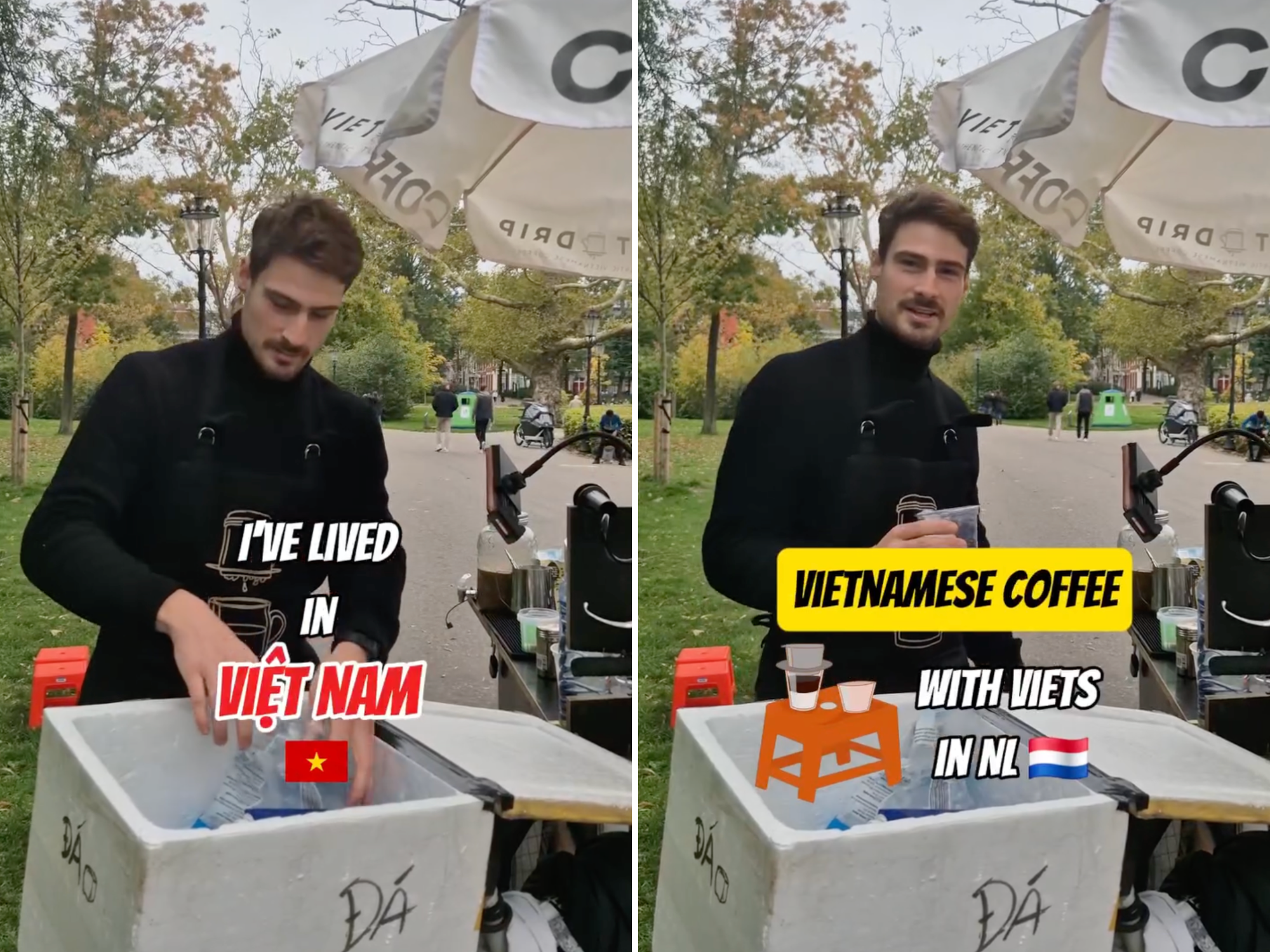 Ông Tây bán cà phê phin vỉa hè 200 nghìn đồng/ly, miệng liến thoắng tiếng Việt mời khách- Ảnh 2. Ông Tây bán cà phê phin vỉa hè 200 nghìn đồng/ly, miệng liến thoắng tiếng Việt mời khách- Ảnh 2.