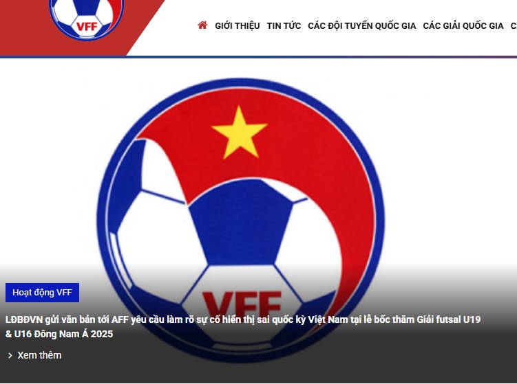 VFF gửi văn bản đặc biệt tới AFF và LĐBĐ Thái Lan vì sự cố sai Quốc kỳ tại lễ bốc thăm- Ảnh 1. VFF gửi văn bản đặc biệt tới AFF và LĐBĐ Thái Lan vì sự cố sai Quốc kỳ tại lễ bốc thăm- Ảnh 1.