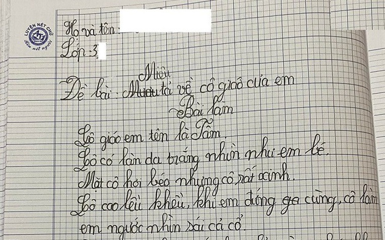 Bài văn tả cô giáo của học sinh lớp 3 khiến cộng đồng mạng cười rớt nước mắt: Thật đến mức... thương cô nhiều hơn!- Ảnh 1. Bài văn tả cô giáo của học sinh lớp 3 khiến cộng đồng mạng cười rớt nước mắt: Thật đến mức... thương cô nhiều hơn!- Ảnh 1.