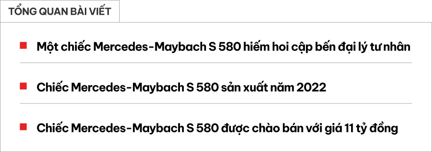 Mercedes-Maybach S 580 rao bán 11 tỷ đồng: Rẻ hơn lúc mới về 6 tỷ đồng, sản xuất năm 2022 nhưng chưa qua sử dụng- Ảnh 1.