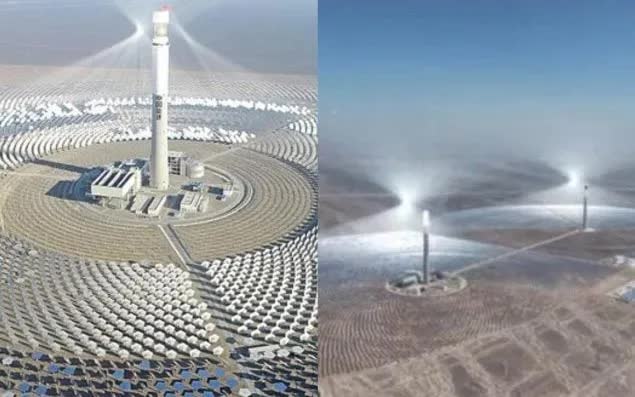 Trung Quốc x&acirc;y dựng hai t&ograve;a th&aacute;p năng lượng mặt trời tạo ra điện từ &aacute;nh s&aacute;ng mặt trời v&agrave; muối n&oacute;ng chảy (Ảnh: Bol News) 