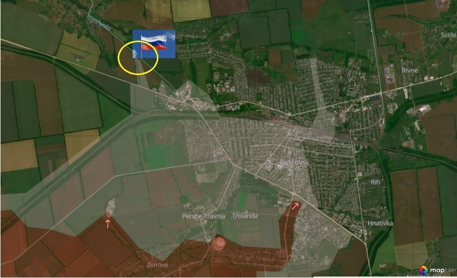 Cờ Nga được k&eacute;o l&ecirc;n, trận Pokrovsk sắp hạ m&agrave;n- Ảnh 1.