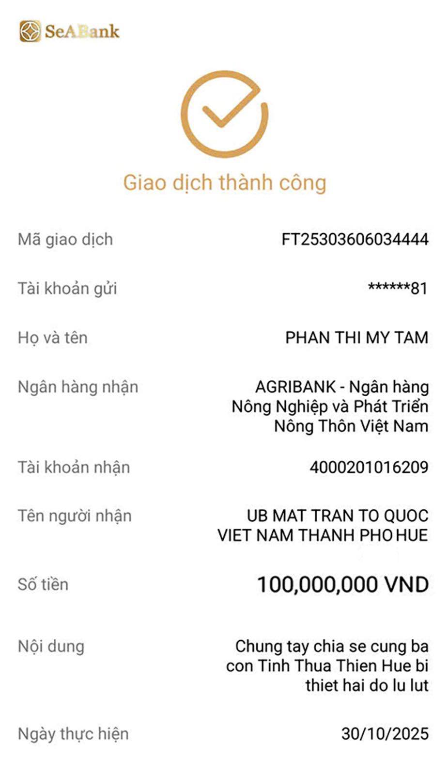 Mỹ Tâm liên tục chuyển khoản 1,1 tỷ đồng- Ảnh 3. Mỹ Tâm liên tục chuyển khoản 1,1 tỷ đồng- Ảnh 3.