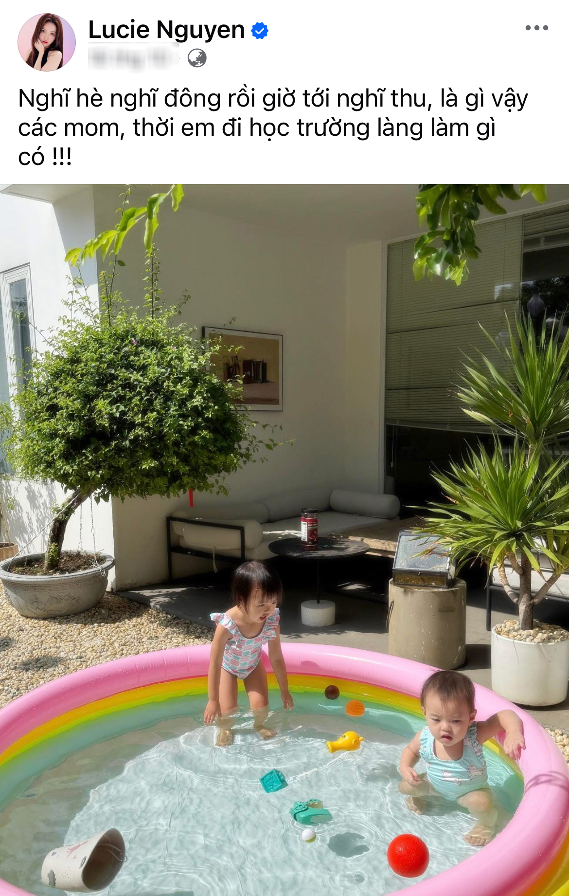 Cho con học trường quốc tế với học ph&iacute; 400 triệu/năm, bố bỉm Tuấn Dương 