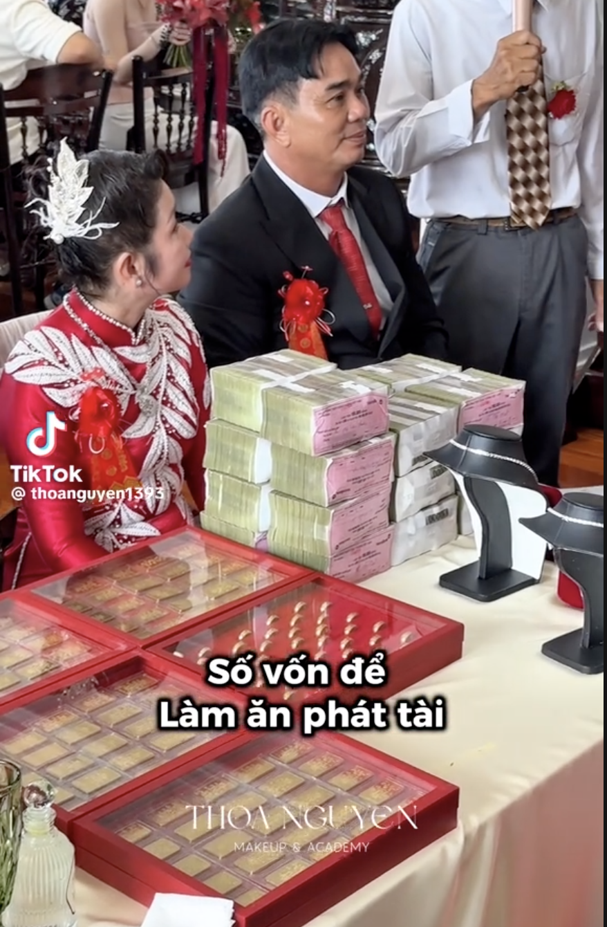 Cô dâu ở Cần Thơ nhận của hồi môn khủng khiến cư dân mạng dậy sóng, "xin vía" tới tấp- Ảnh 1.