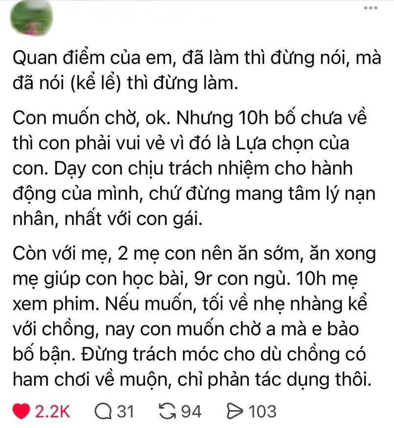 B&agrave; mẹ kể chuyện thương con v&igrave; đợi cơm đến 10h tối m&agrave; bố kh&ocirc;ng về g&acirc;y tranh c&atilde;i: H&atilde;y dạy con chủ động trong cảm x&uacute;c, đừng chờ đợi sự thương hại!- Ảnh 3.