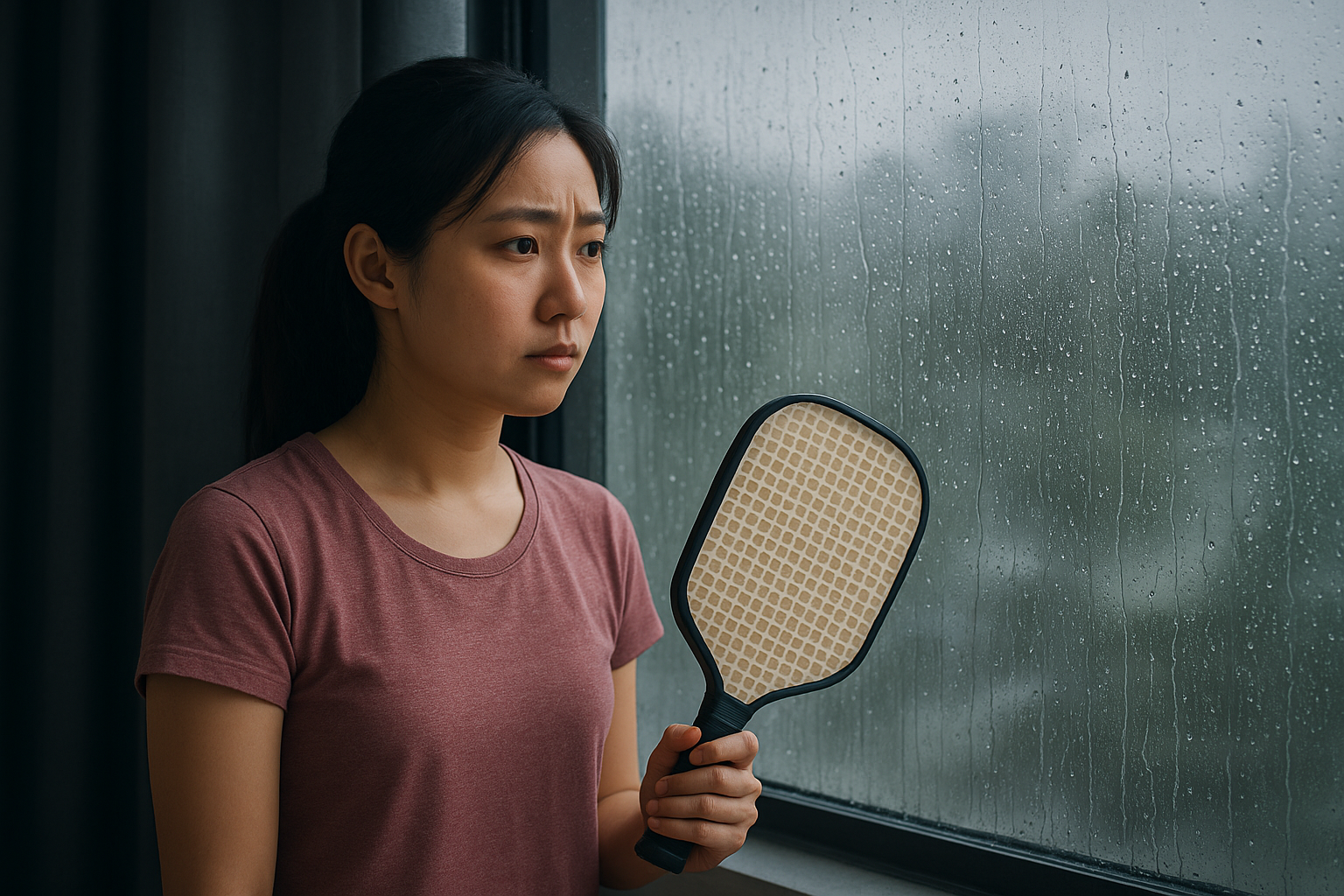 H&agrave; Nội mưa ngập, c&ocirc; g&aacute;i vẫn ham đ&aacute;nh pickleball v&igrave; s&acirc;n gi&aacute; rẻ, c&aacute;i kết kh&ocirc;ng ai ngờ tới- Ảnh 1.