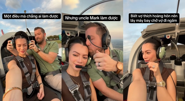 Vợ Việt "lỡ miệng" n&oacute;i th&iacute;ch ho&agrave;ng h&ocirc;n, chồng T&acirc;y l&aacute;i m&aacute;y bay ri&ecirc;ng chở đi ngắm rồi v&ograve;ng về ăn phở- Ảnh 1.