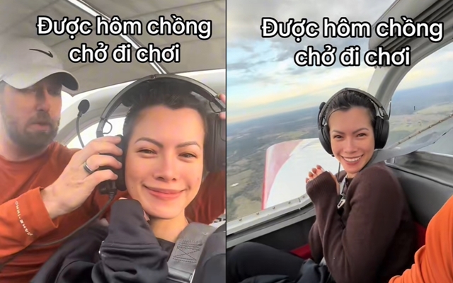 Vợ Việt "lỡ miệng" n&oacute;i th&iacute;ch ho&agrave;ng h&ocirc;n, chồng T&acirc;y l&aacute;i m&aacute;y bay ri&ecirc;ng chở đi ngắm rồi v&ograve;ng về ăn phở- Ảnh 9.