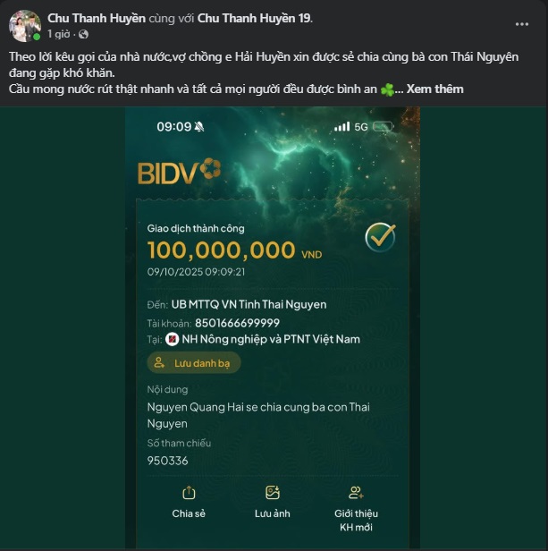 Vợ chồng Quang Hải v&agrave; Chu Thanh Huyền c&oacute; động th&aacute;i mới- Ảnh 1.