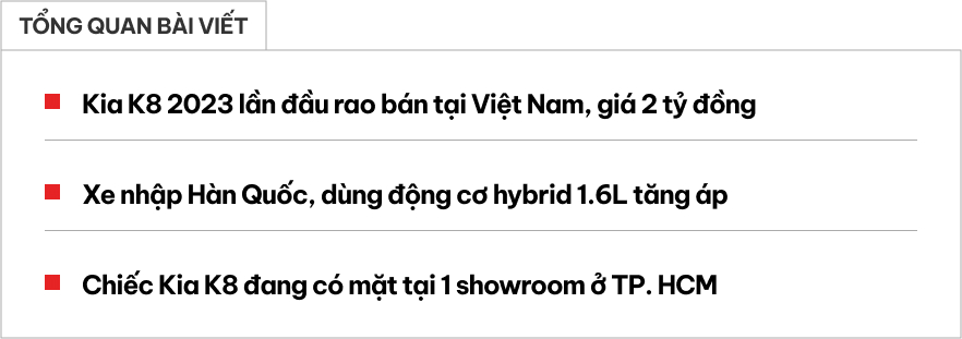 Kia K8 lần đầu được rao bán tại Việt Nam: Bản hybrid bắt đúng 'trend' sống xanh, giá gần 2 tỷ đồng, tương đương C-Class hay 330i nhưng rộng rãi hơn hẳn- Ảnh 1. Kia K8 lần đầu được rao bán tại Việt Nam: Bản hybrid bắt đúng 'trend' sống xanh, giá gần 2 tỷ đồng, tương đương C-Class hay 330i nhưng rộng rãi hơn hẳn- Ảnh 1.