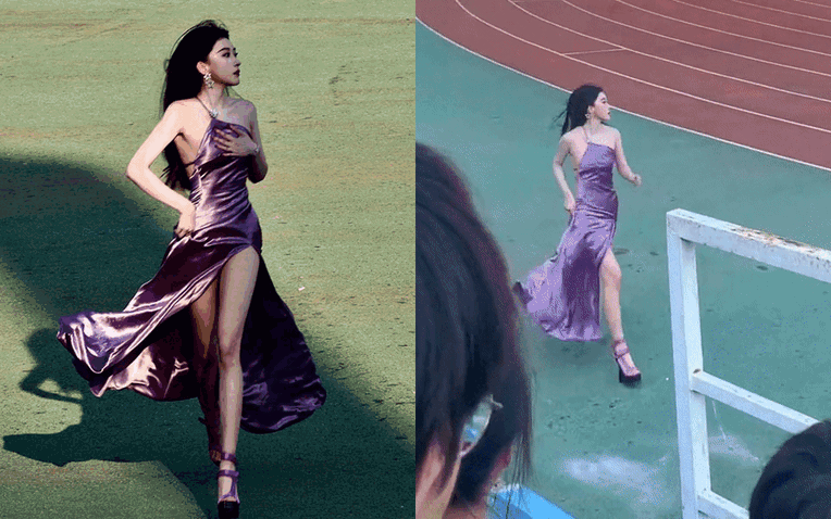 Đến trễ lễ khai mạc hội thao, nữ sinh hớt hải chạy trên sân tạo nên khoảnh khắc đẹp như phim: 6 giây thần thánh!- Ảnh 1.