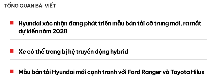 Hyundai chốt l&agrave;m b&aacute;n tải mới: C&ugrave;ng ph&acirc;n kh&uacute;c Ranger, khung gầm rời, c&oacute; thể d&ugrave;ng động cơ hybrid- Ảnh 1.