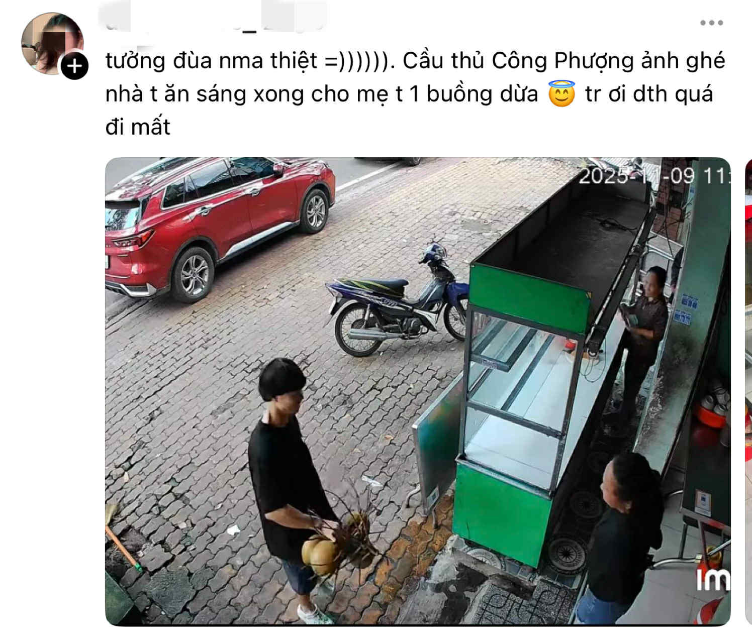 Công Phượng viral khắp cõi mạng theo cách không thể hài hước hơn: Đi ăn sáng tặng luôn chủ quán buồng dừa- Ảnh 1.