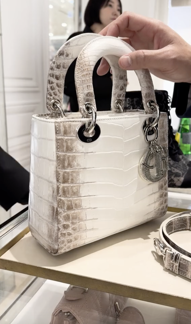 Túi Dior da cá sấu bạch tạng của Mailisa: Cùng gu với Đoàn Di Băng, chồng tặng vợ túi 1 tỷ còn chê quá rẻ - Ảnh 1. Túi Dior da cá sấu bạch tạng của Mailisa: Cùng gu với Đoàn Di Băng, chồng tặng vợ túi 1 tỷ còn chê quá rẻ - Ảnh 1.