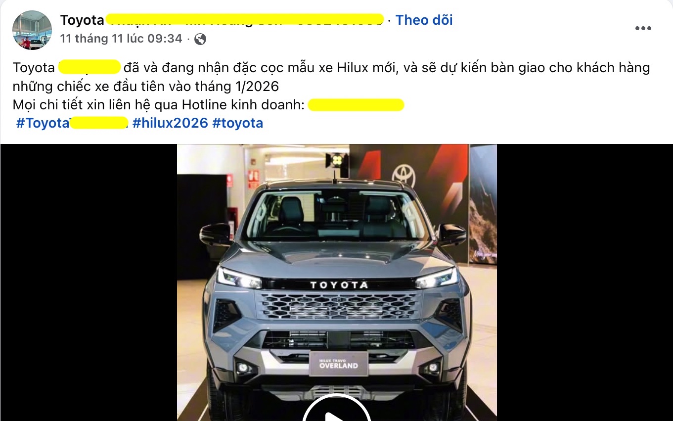 Toyota Hilux 2026 nhận cọc tại Việt Nam: Đại lý báo 3 phiên bản, giá sẽ đắt hơn, về trước Tết cạnh tranh Ranger- Ảnh 3. Toyota Hilux 2026 nhận cọc tại Việt Nam: Đại lý báo 3 phiên bản, giá sẽ đắt hơn, về trước Tết cạnh tranh Ranger- Ảnh 3.