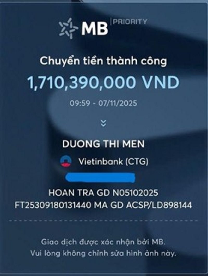 Người phụ nữ Lạng Sơn chuyển khoản thành công 1,7 tỷ đồng rồi trình báo công an: Chủ tài khoản nhận tiền khẳng định "làm đúng pháp luật thì không sợ sai"- Ảnh 3.
