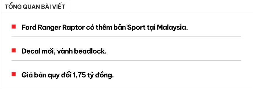 Ford Ranger có thêm bản thể thao: Ngoại hình mới, mâm chuyên địa hình, giá quy đổi tới 1,75 tỷ đồng- Ảnh 1. Ford Ranger có thêm bản thể thao: Ngoại hình mới, mâm chuyên địa hình, giá quy đổi tới 1,75 tỷ đồng- Ảnh 1.