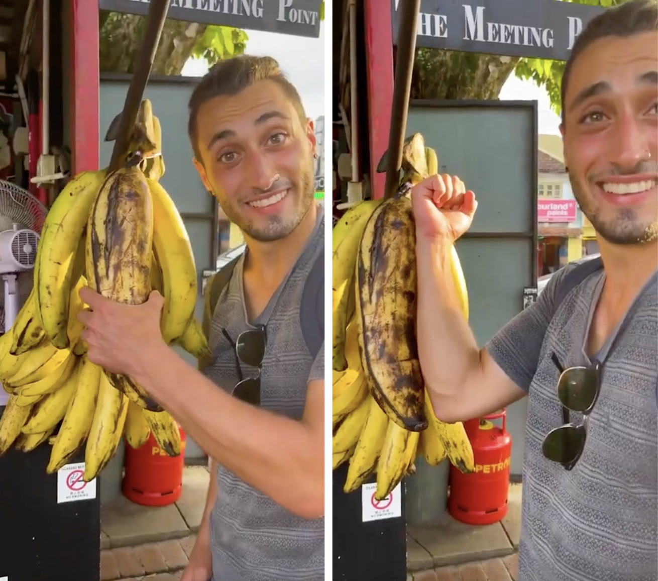 Quả chuối nặng tận 6kg, 4 người mới ăn hết: Nh&igrave;n th&acirc;n c&acirc;y c&ograve;n cho&aacute;ng hơn- Ảnh 1.