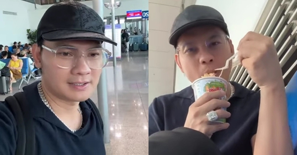 Nam NSƯT về Mỹ thăm con trai, ngồi ăn mì một mình ở sân bay và nhắn nhủ tới khán giả