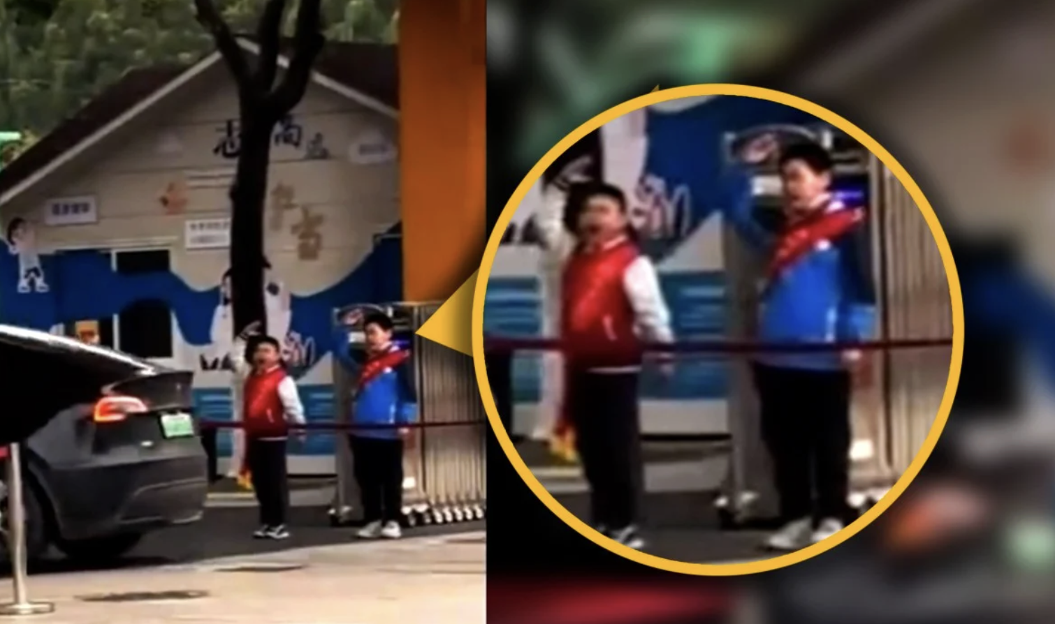 Học sinh đứng trong tiết trời lạnh cóng chào đón thầy cô ngồi trong ô tô ấm: Xứ tỷ dân dậy sóng phẫn nộ!- Ảnh 2.