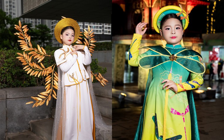 Mẫu nhí Nguyễn Lưu Hoài An tỏa sáng tại Lễ hội Áo dài Hà Nội 2025- Ảnh 1.