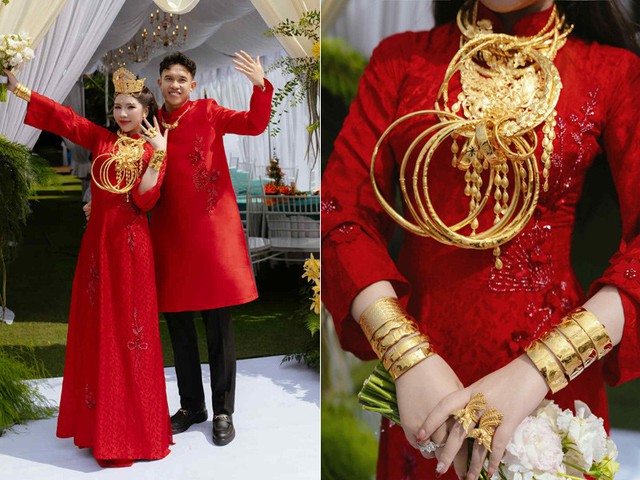 Đám cưới dát vàng của tiền vệ tuyển Việt Nam: Quà cưới nhiều đến hoa mắt nhưng nổi bật nhất là món quà cực kì tinh tế của mẹ vợ- Ảnh 3.