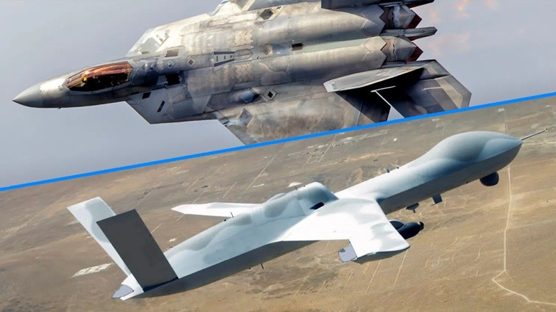 Lần đầu phi công F-22 điều khiển drone ngay trong buồng lái- Ảnh 1.