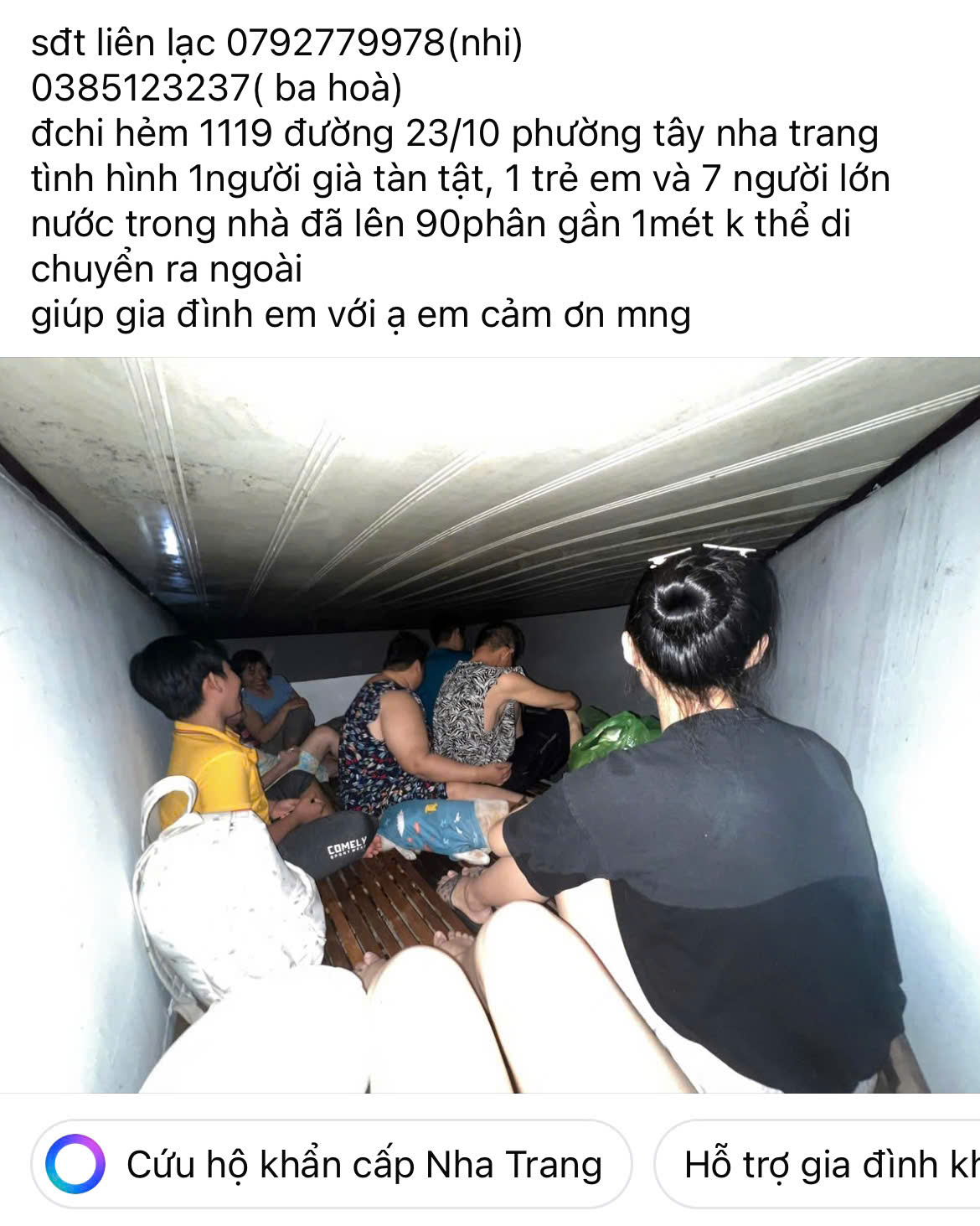 Khánh Hoà: Nhói lòng những lời kêu cứu trong đêm lũ- Ảnh 2. Khánh Hoà: Nhói lòng những lời kêu cứu trong đêm lũ- Ảnh 2.